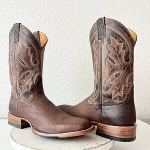 NEW Rod Patrick Mens Cowboy Boots Size 13D Brown Leather Western Square Toe